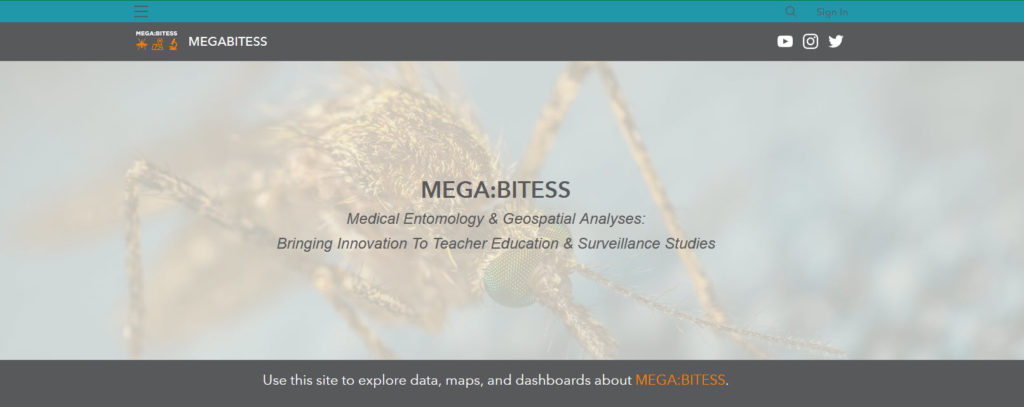 MegaBitess ArcGIS Hub Front Page Screenshot